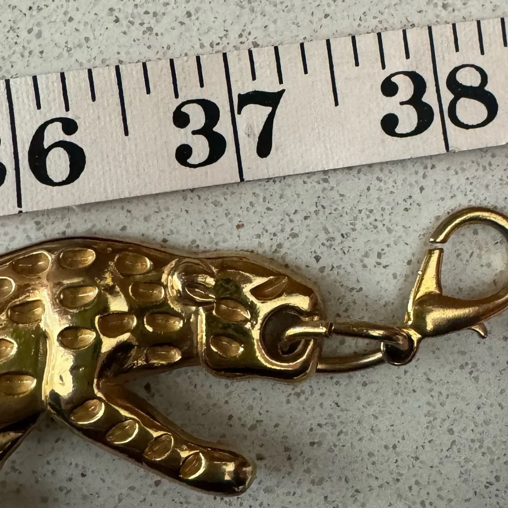 Vintage gold tone leopard chain belt - Picture 4 of 5